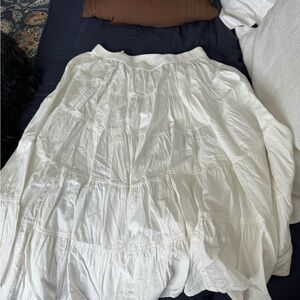 Free People White Tiered Skirt